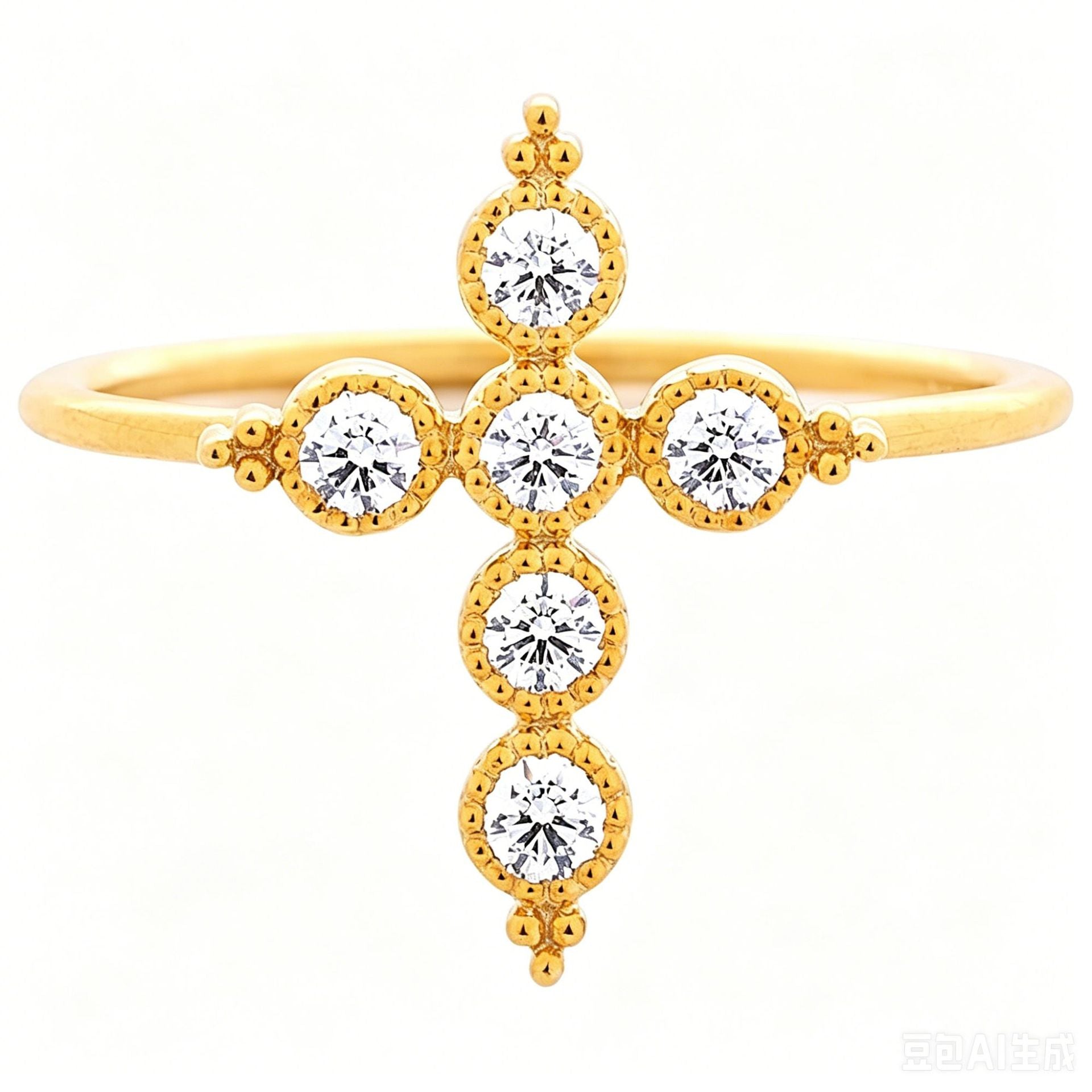 S925 Sterling Silver Zircon Cross Ring For Women