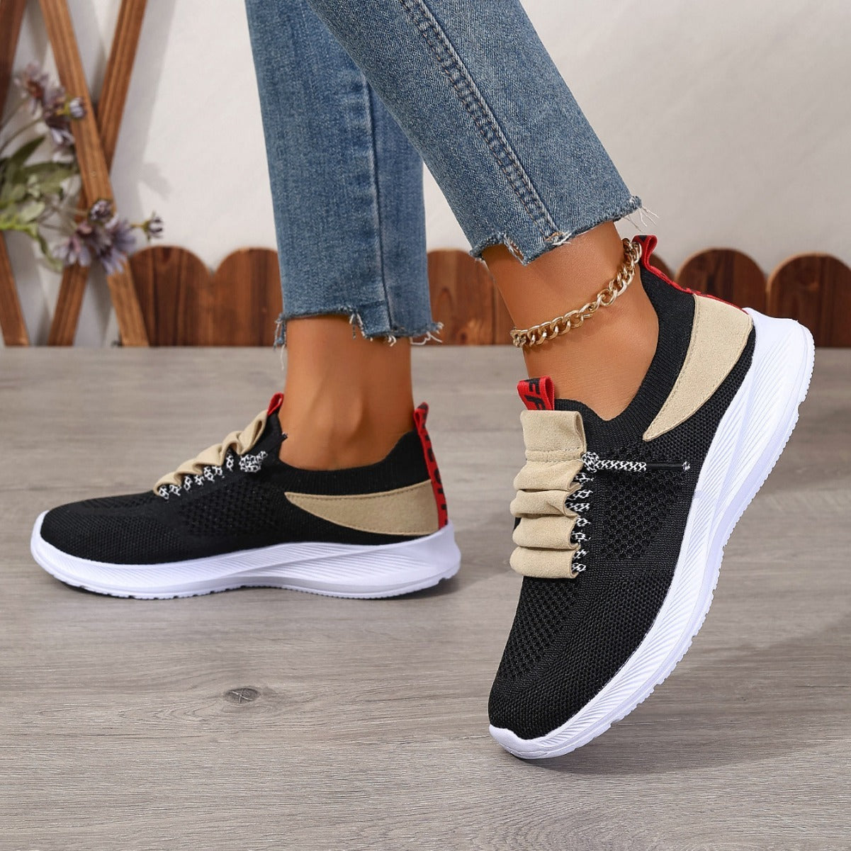 Women’s Non-Slip Knit Casual Sneakers Comfortable Walking Shoes