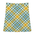 Yellow Plaid Zipper Skirt Women's Short Dress