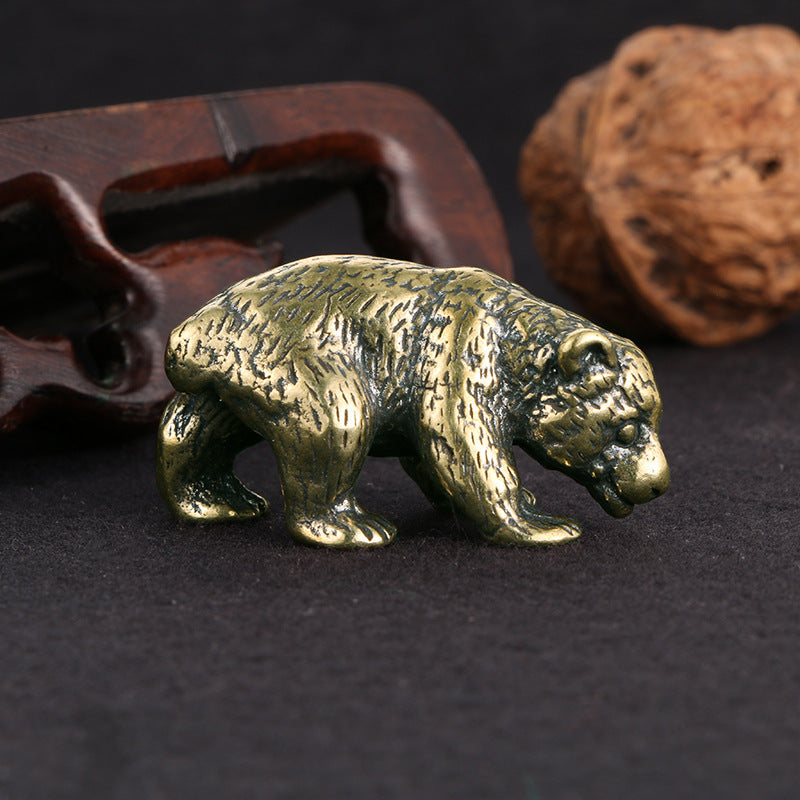 Distressed Antique Solid Pure Copper Bear Copper Ornaments