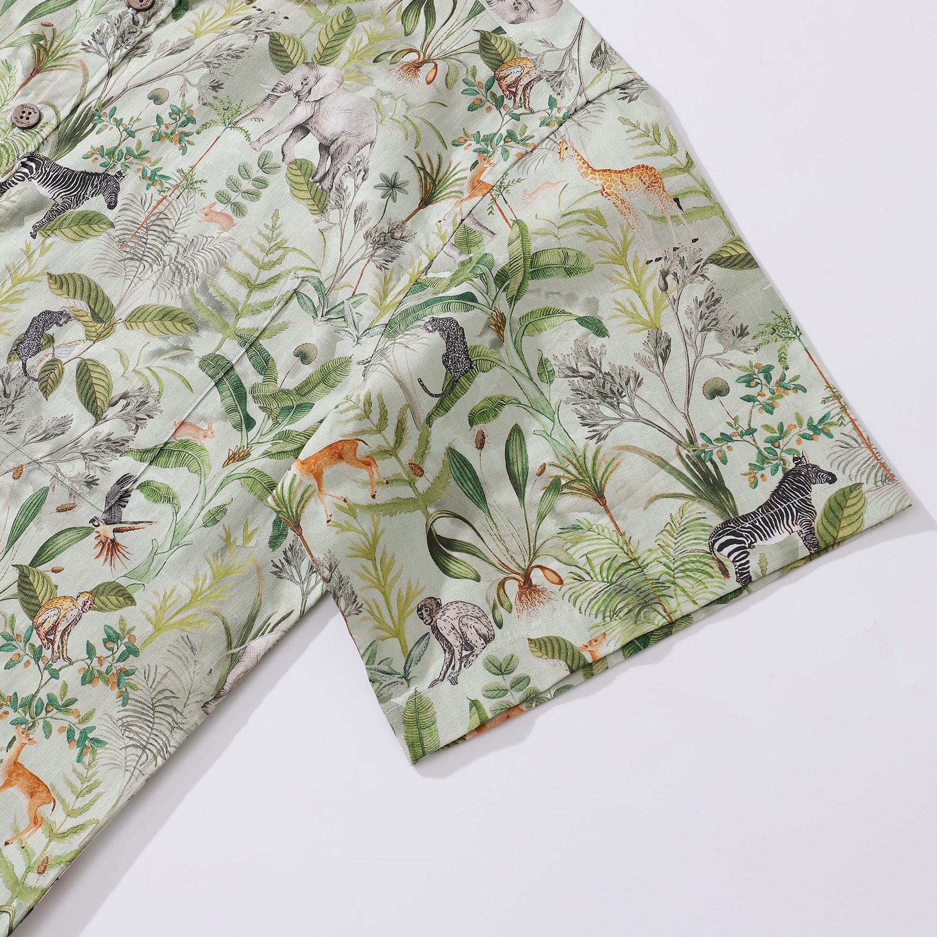 Jungle Quest Tropical Print Short Sleeve 100% Cotton Shirt
