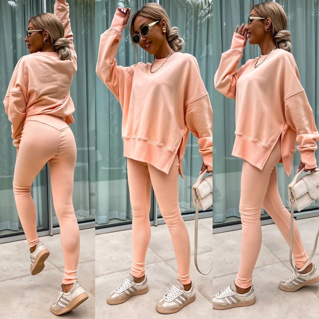 Women's Oversized Fleece Sweatshirt & Leggings Set