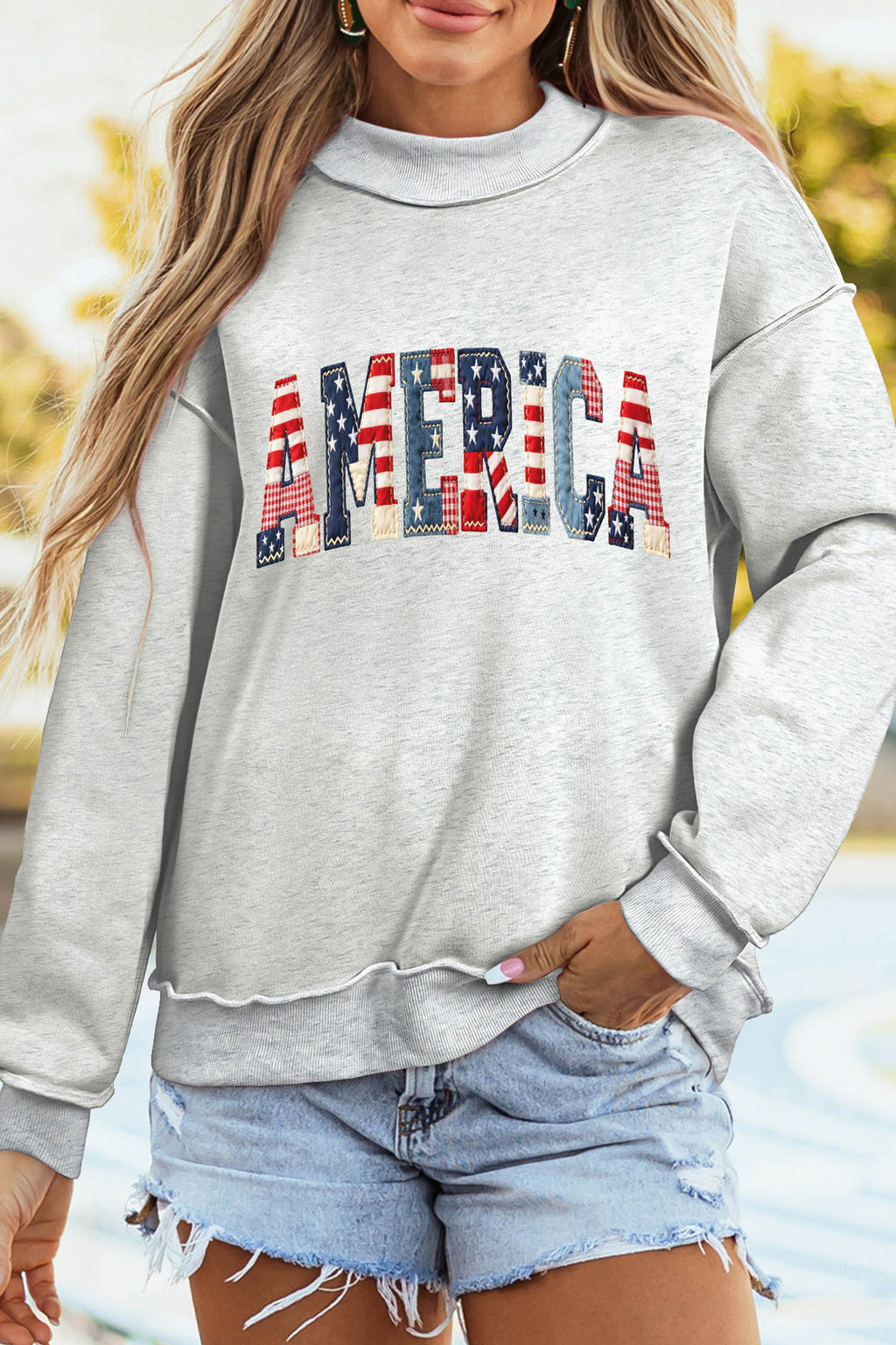 Oakleigh Print Reversible Mock Sweatshirt - White & Grey Tunic