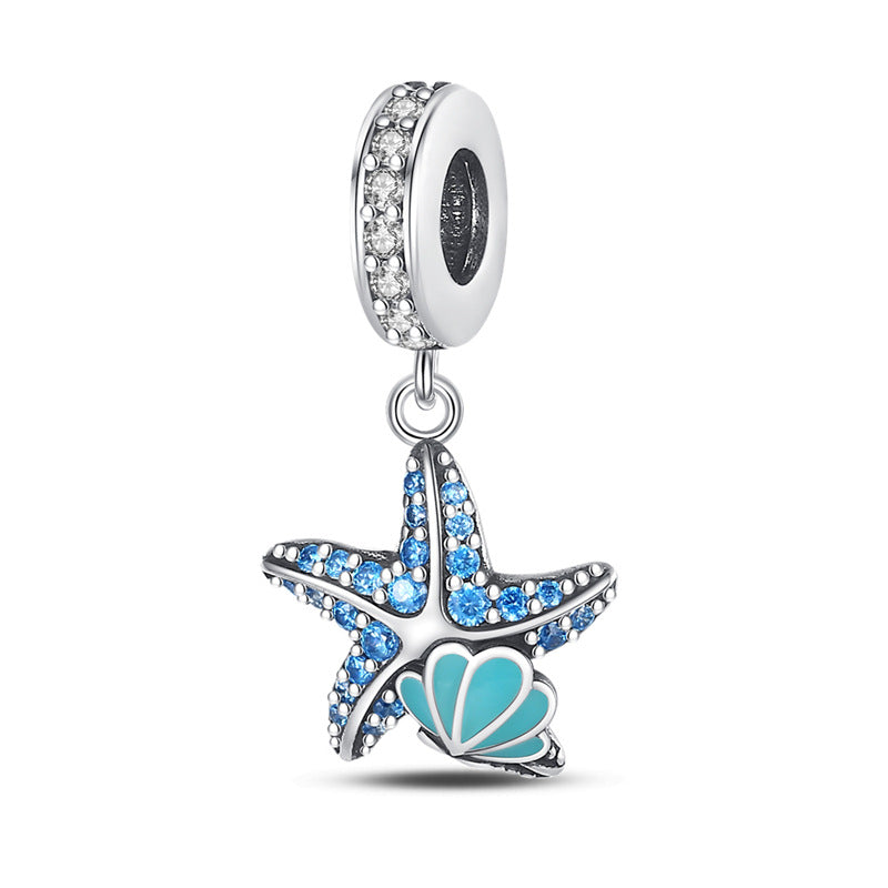 Marine-Style Conch Shell and Starfish Pendant Jewelry Collection
