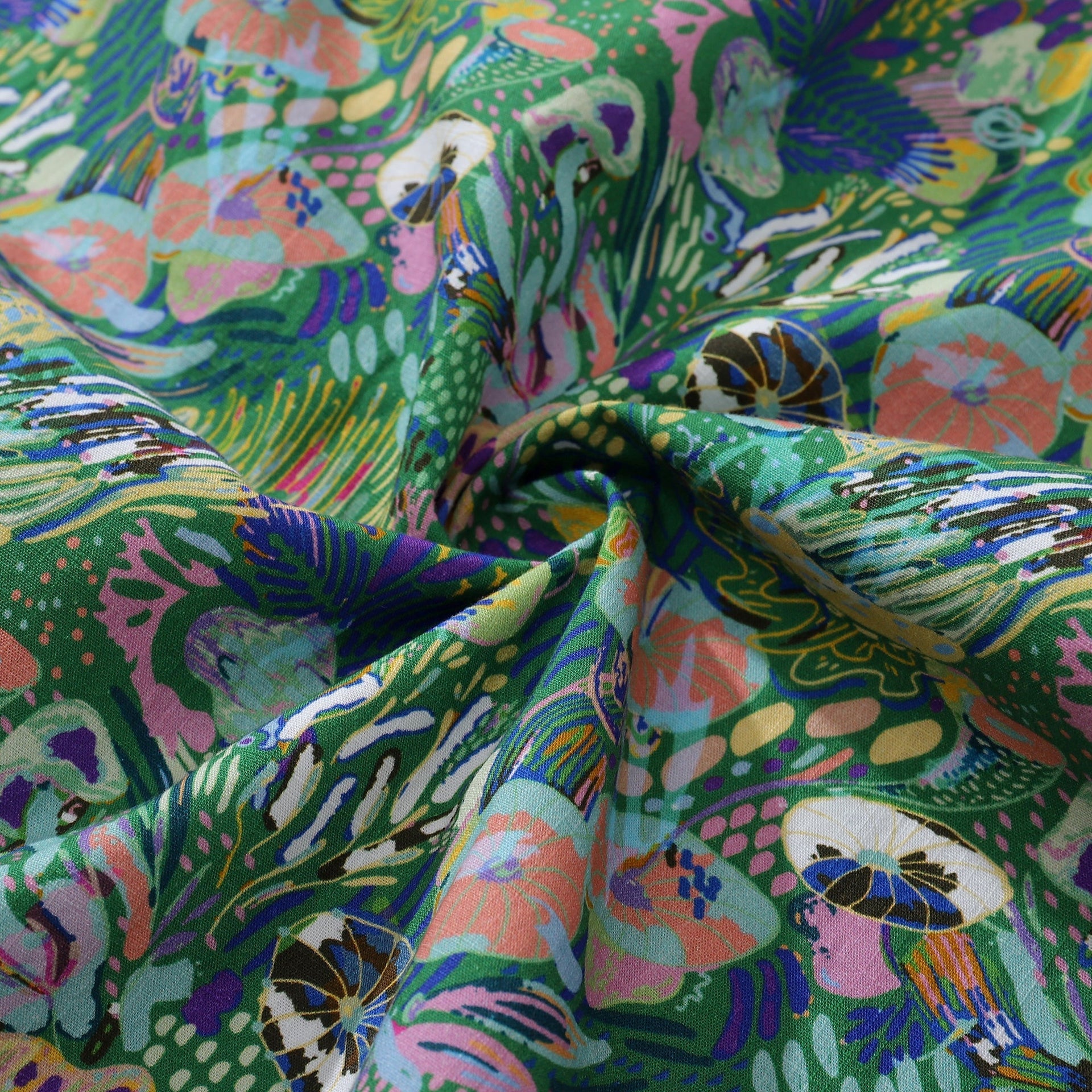 Men's Green Songe Marin Hawaiian Shirt - Cotton Button-Down