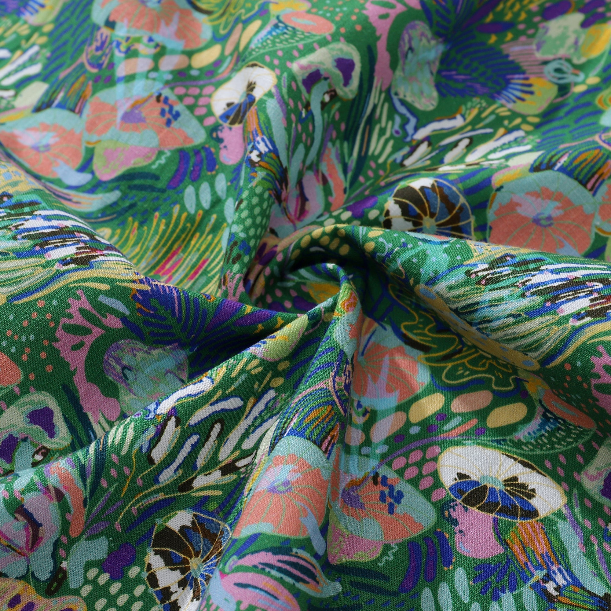 Men's Green Songe Marin Hawaiian Shirt - Cotton Button-Down