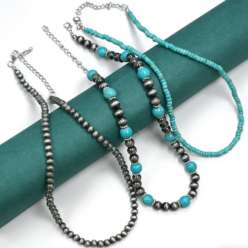 Navajo-style Turquoise Necklace For Women