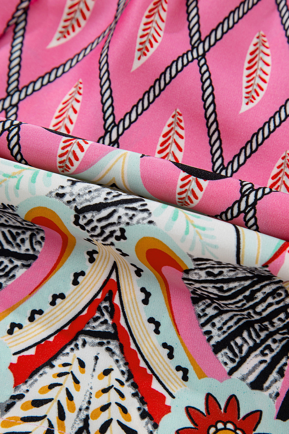 Geometric Paisley V-Neck High Waist Romper