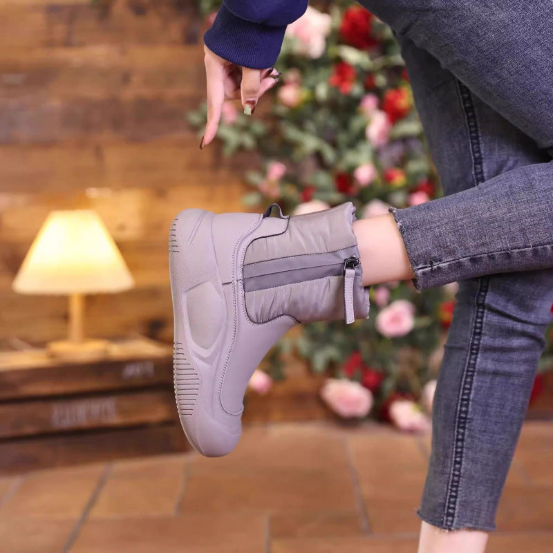 Women’s Plush Lined Side-Zip Snow Boots Waterproof Winter Shoes - Image 2
