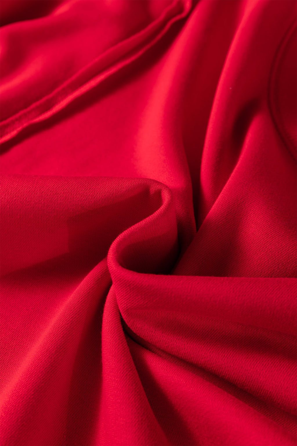 Fiery Red Floral Bow Patchwork Baggy Sweatshirt with Exposed Seams