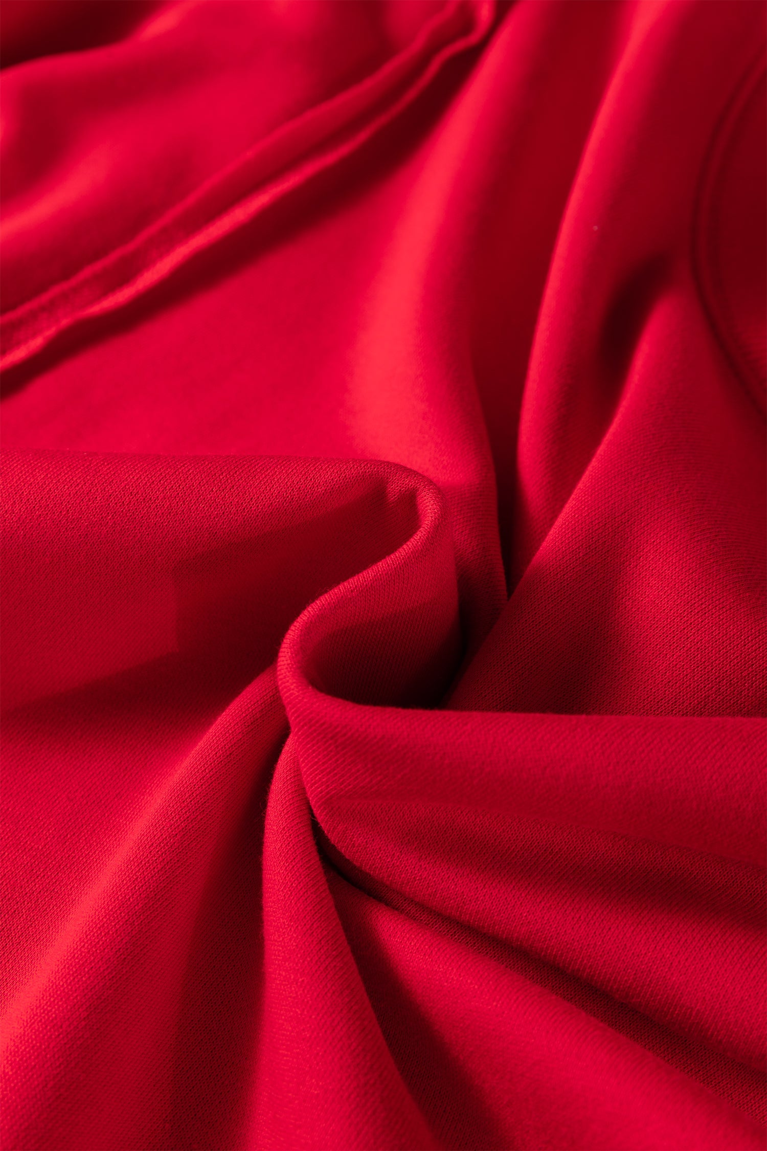 Fiery Red Floral Bow Patchwork Baggy Sweatshirt with Exposed Seams