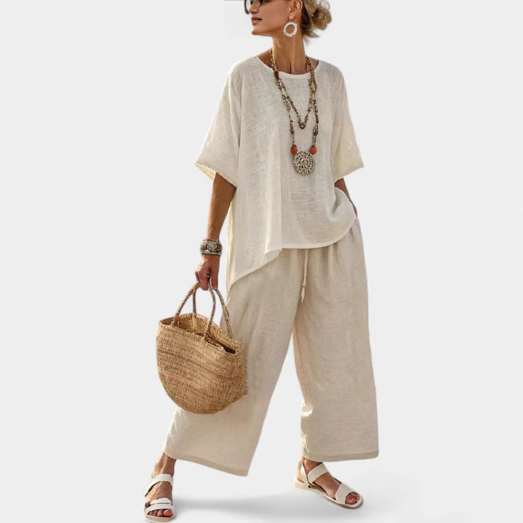 Women's Beach Vacation Two Piece Set Loose Casual Summer Outfit - Image 3