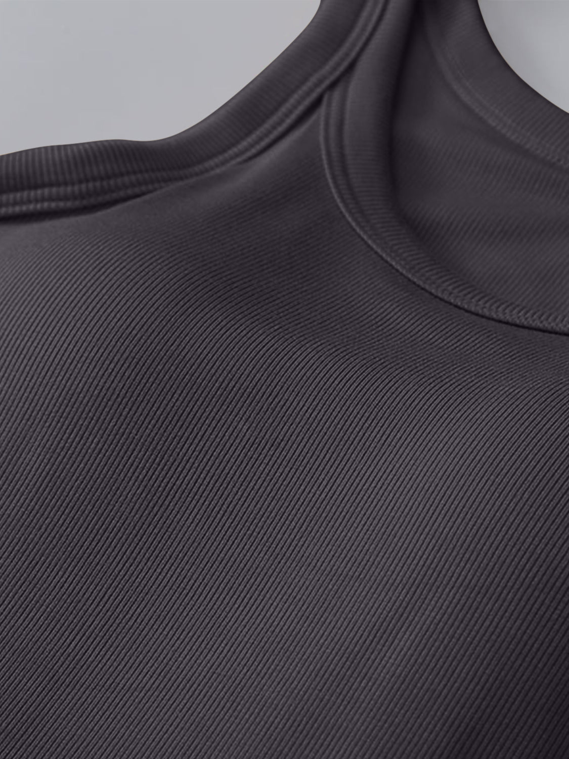Women's Fitted Round Neck Tank Top with Built-in Bra - Sleeveless