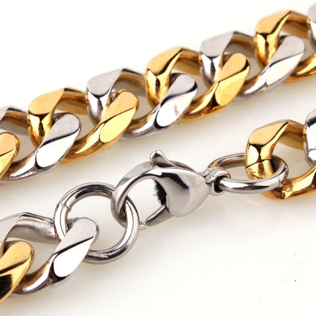 Stainless Steel Six-Sided Polished Mens Necklace