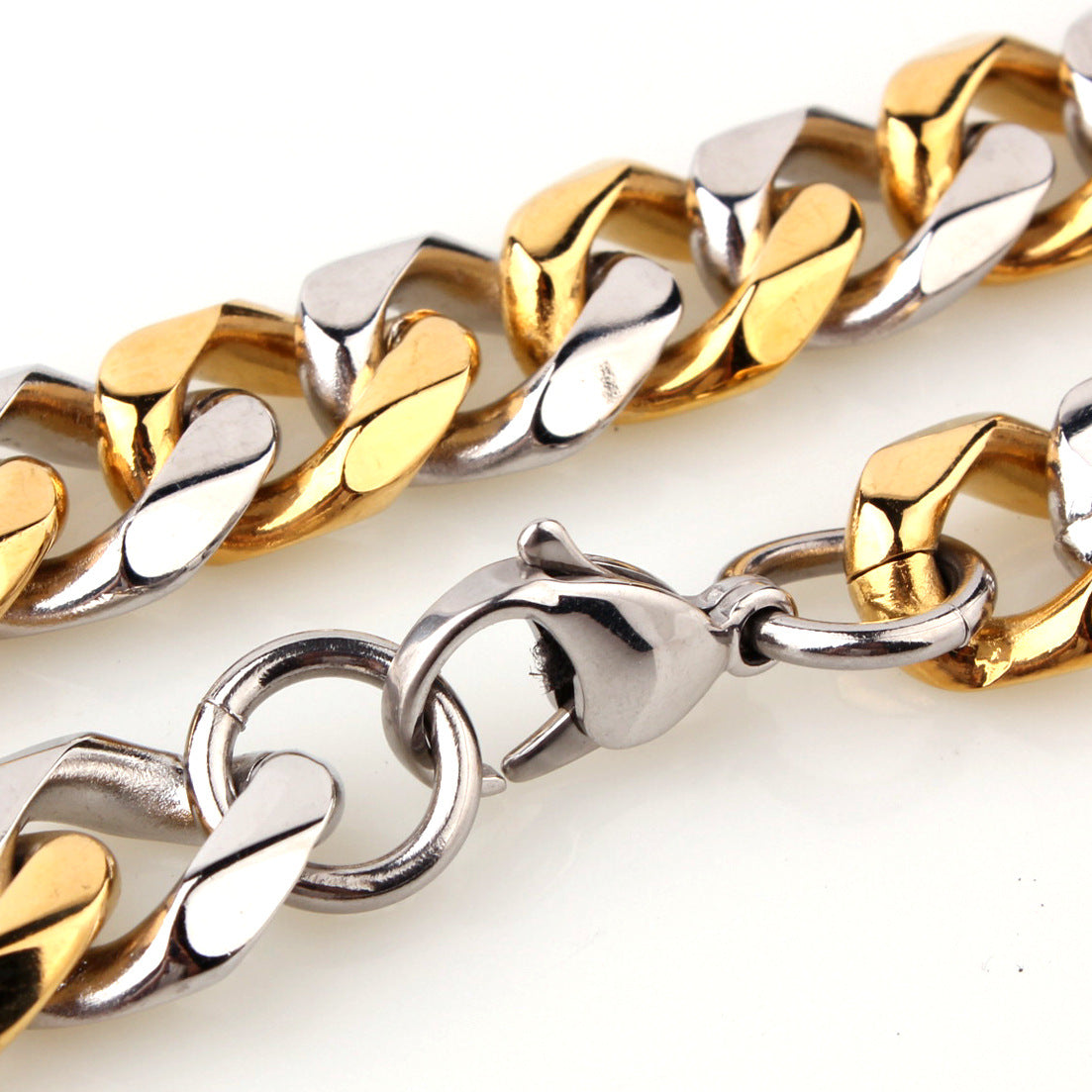 Stainless Steel Six-Sided Polished Mens Necklace