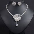 Europe And The United States Cross-border Flower Zircon Necklace Earrings Suit Senior Niche Luxury Bride Dress Accessories Wholesale