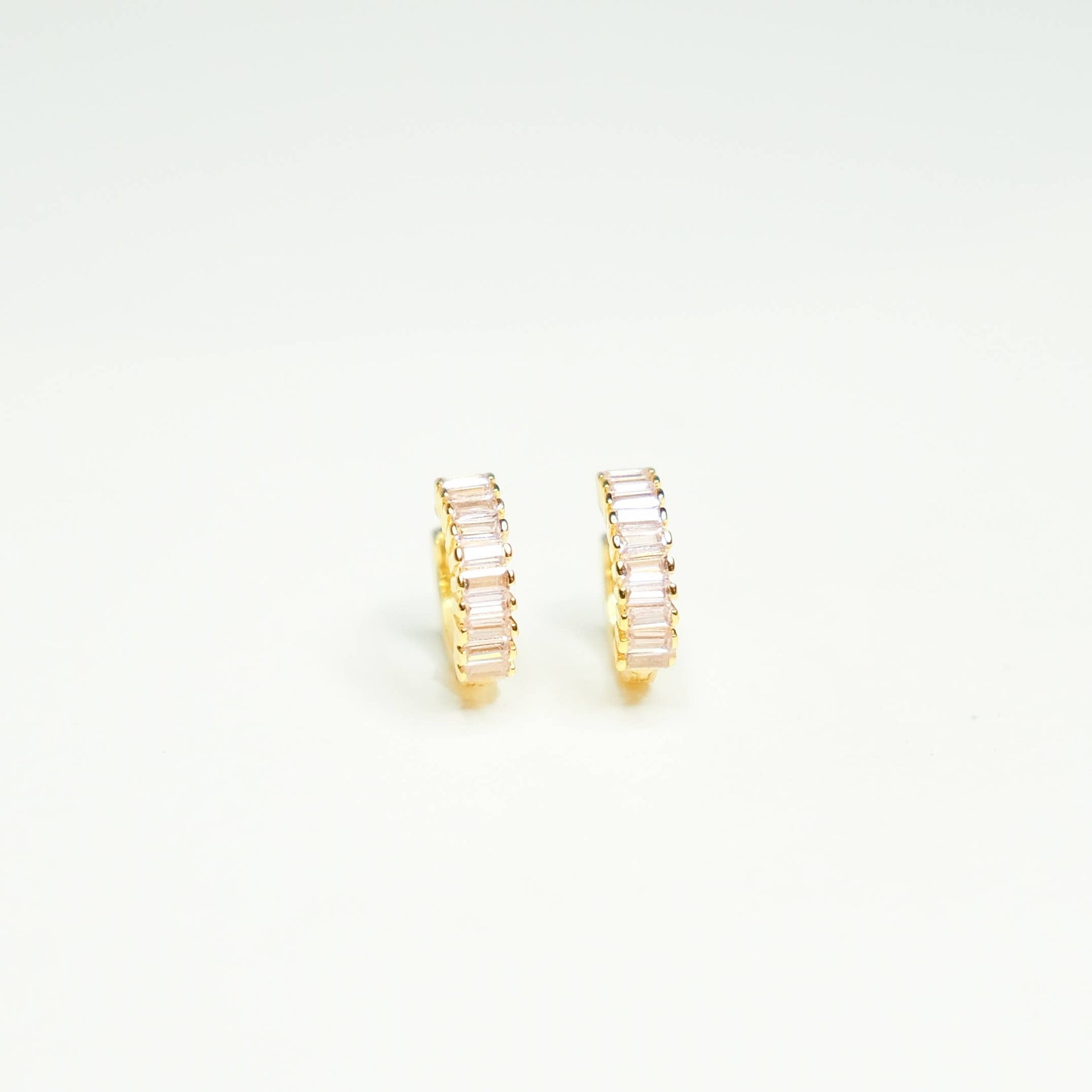 Pink Champagne Huggie Earrings