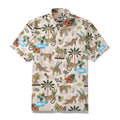 Funky Adventure of the Jaguar print Hawaiian shirt with tropical motifs.