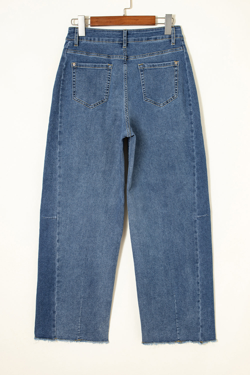 Ashleigh Blue Stitched Raw Hem Wide Leg Jeans