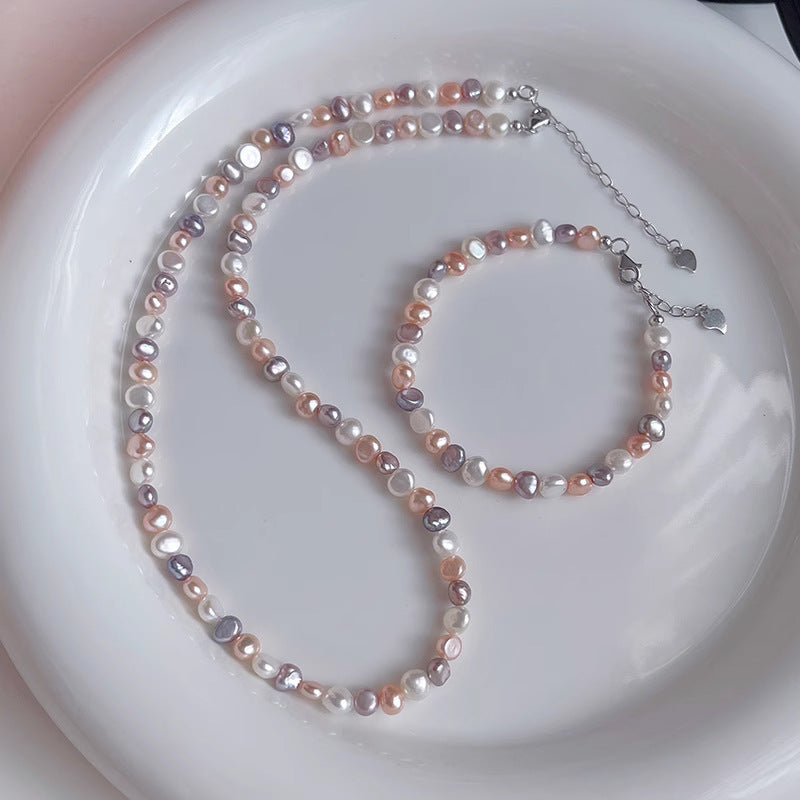Natural Freshwater Baroque Pearl Necklace Accessory For Women