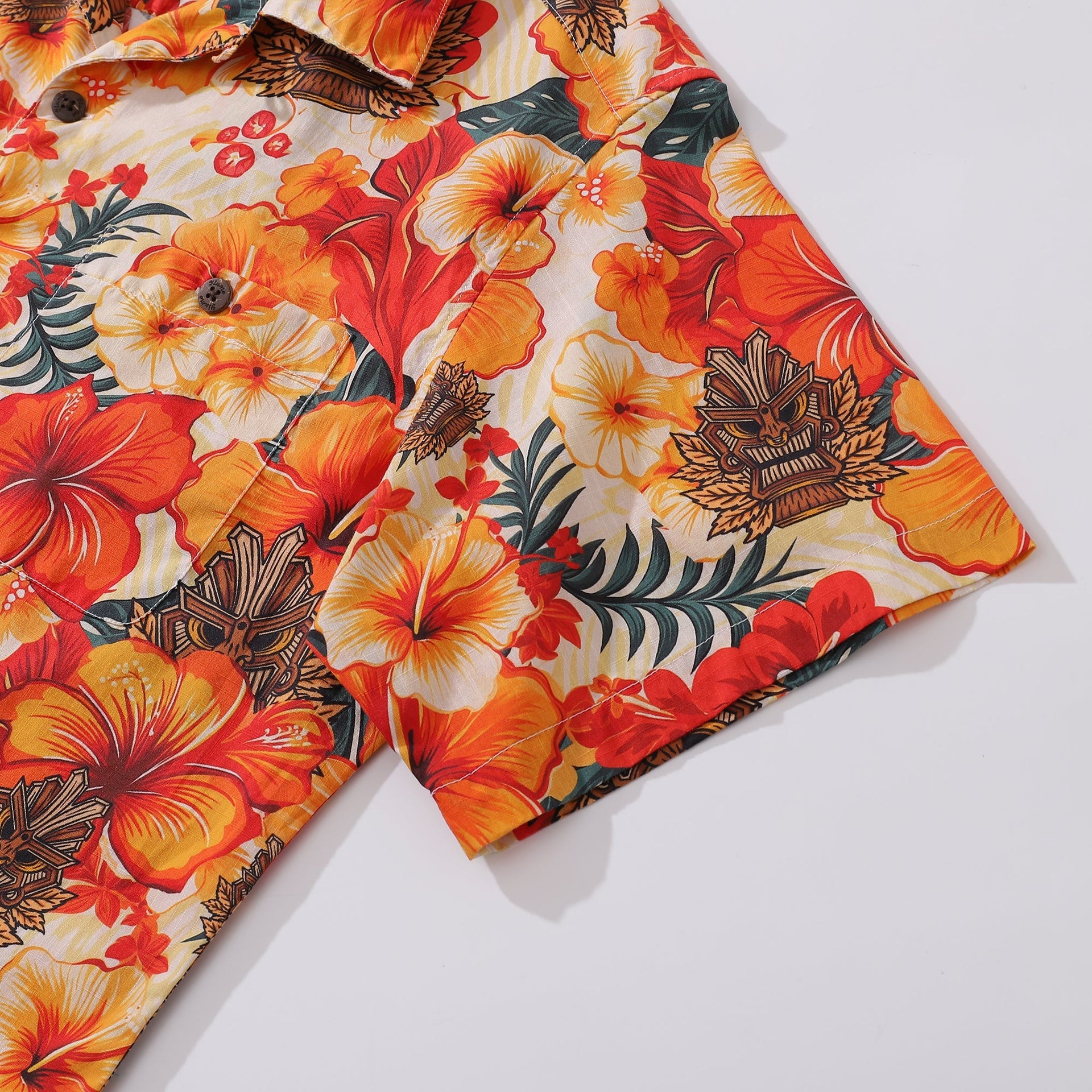 Designer Tiki Culture Floral Hawaiian Camp Collar Shirt