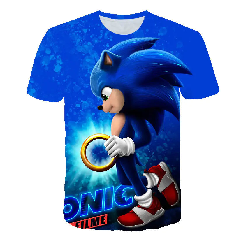 Anime 3D Print Round Neck T-Shirt for Kids