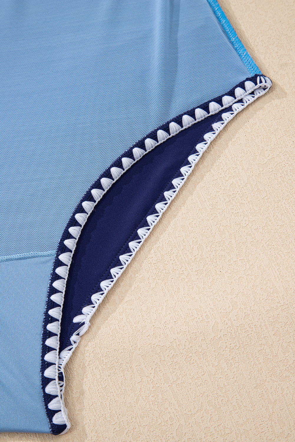 Laila Cutout One Piece Swimsuit in Light-Blue and Navy-Blue