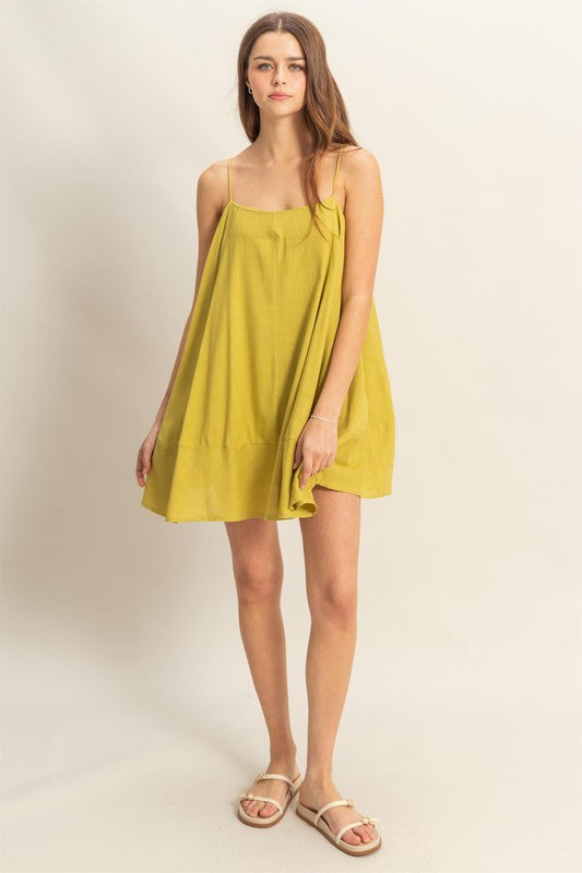 A-Line Flowy Mini Cami Dress with Pockets for Women