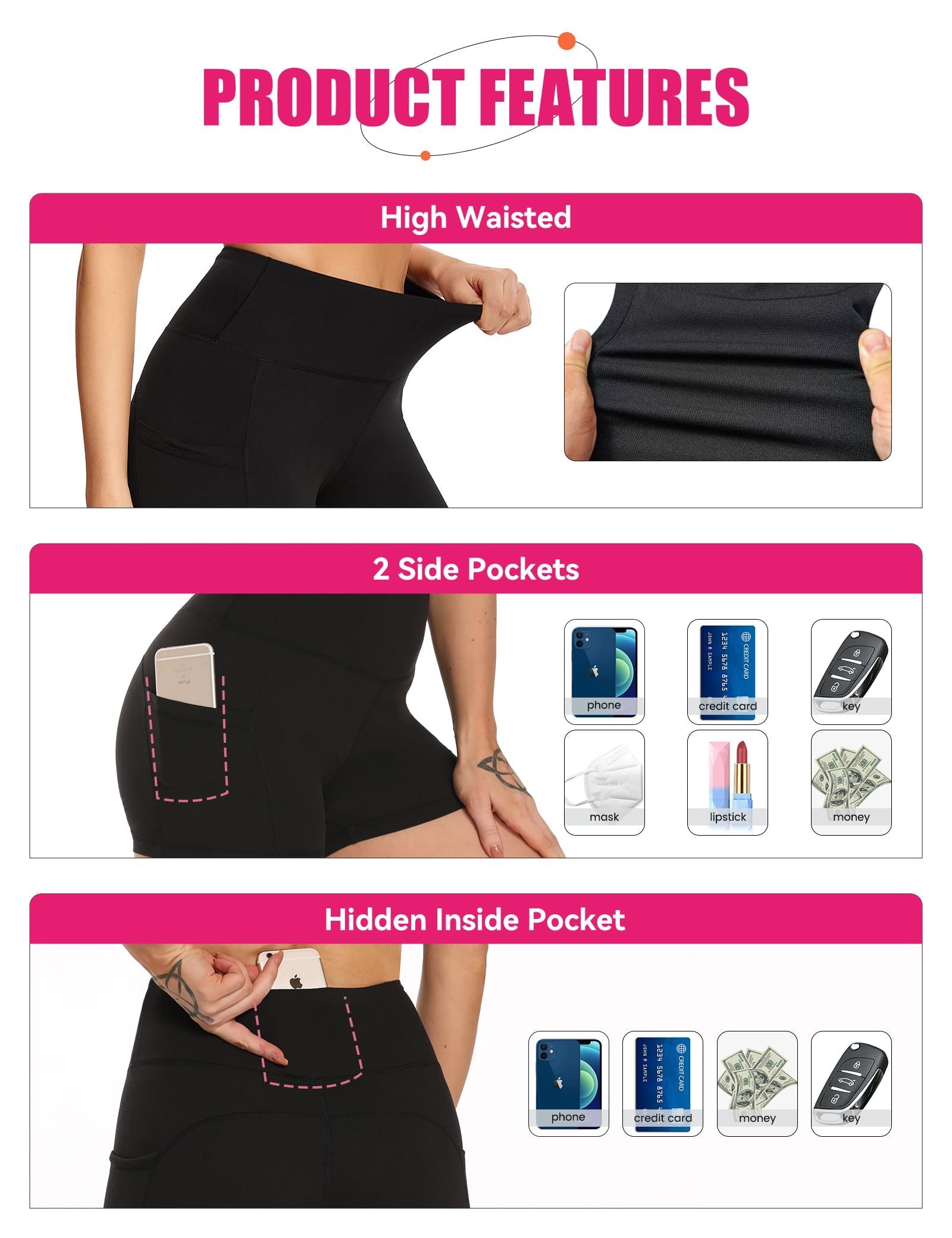 High Waisted Yoga Leggings 3 Pack – Tie-Dye Starry Sky Workout Pants