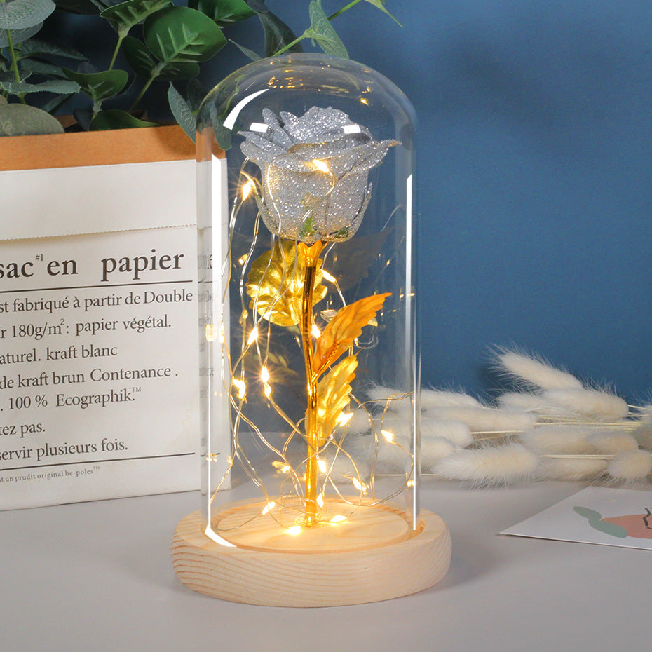 Eternal Rose LED Glass Lamp Romantic Valentine's Day Gift Decor