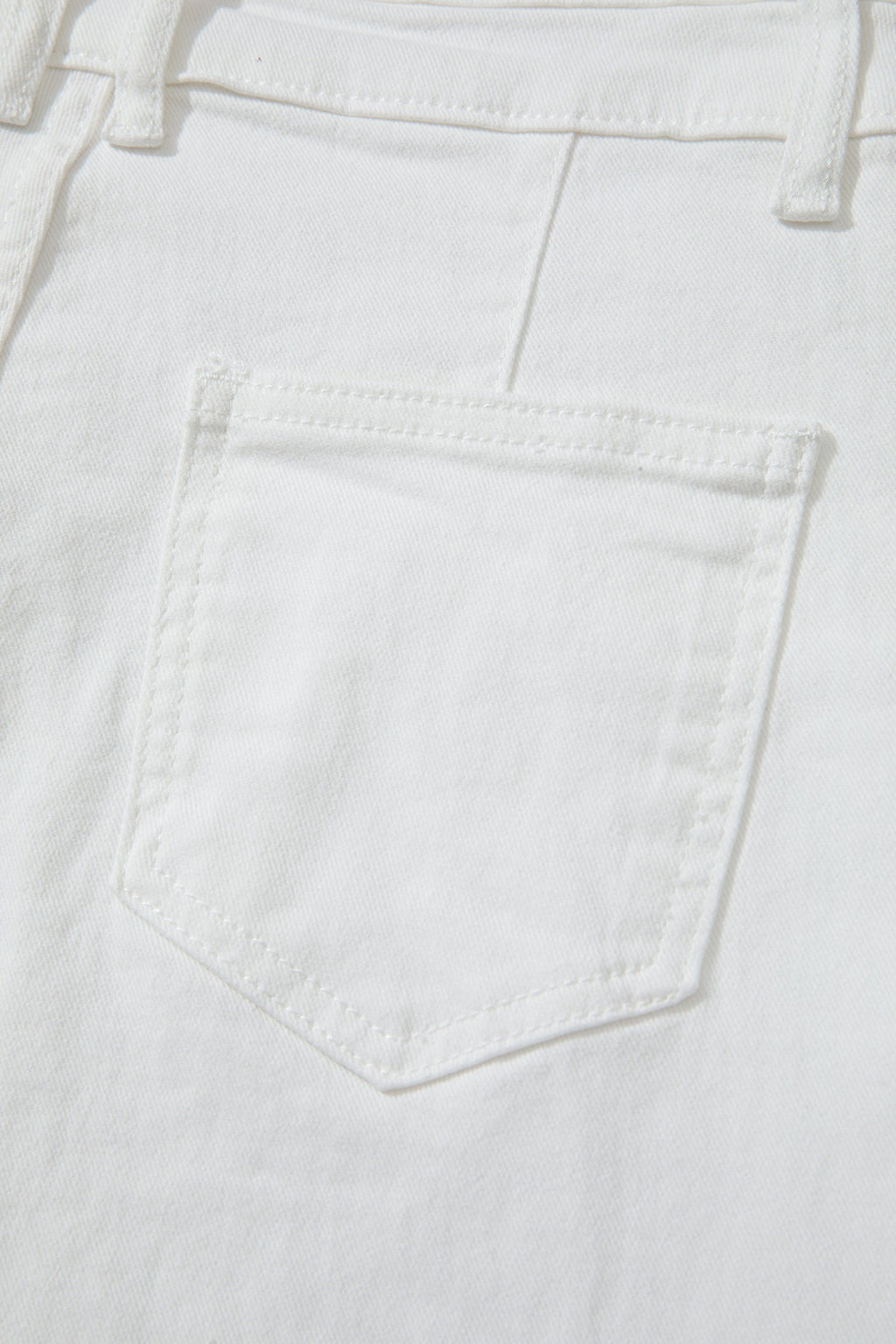 Zariyah Wide Leg Loose Casual Jeans in White Bone Wash