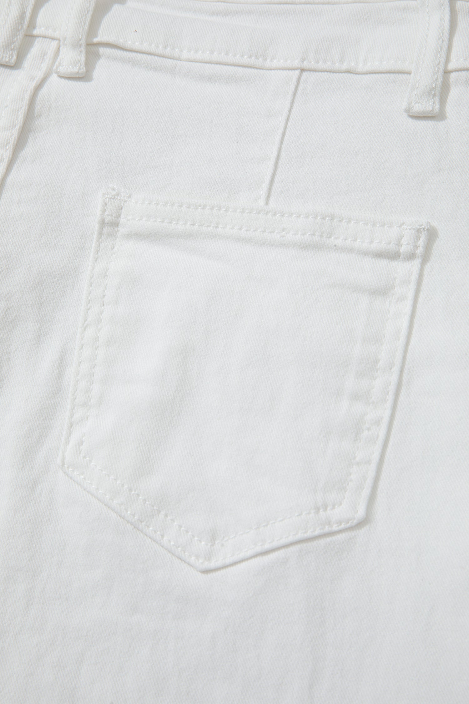 Zariyah Wide Leg Loose Casual Jeans in White Bone Wash