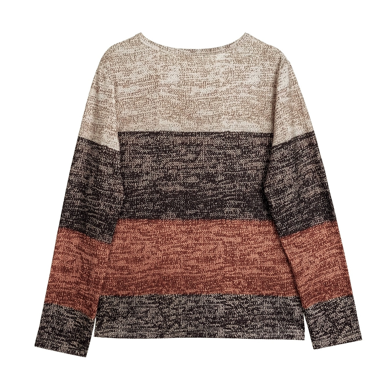 Women's Long Sleeve Color Block Button Henley Pullover Top - Image 2