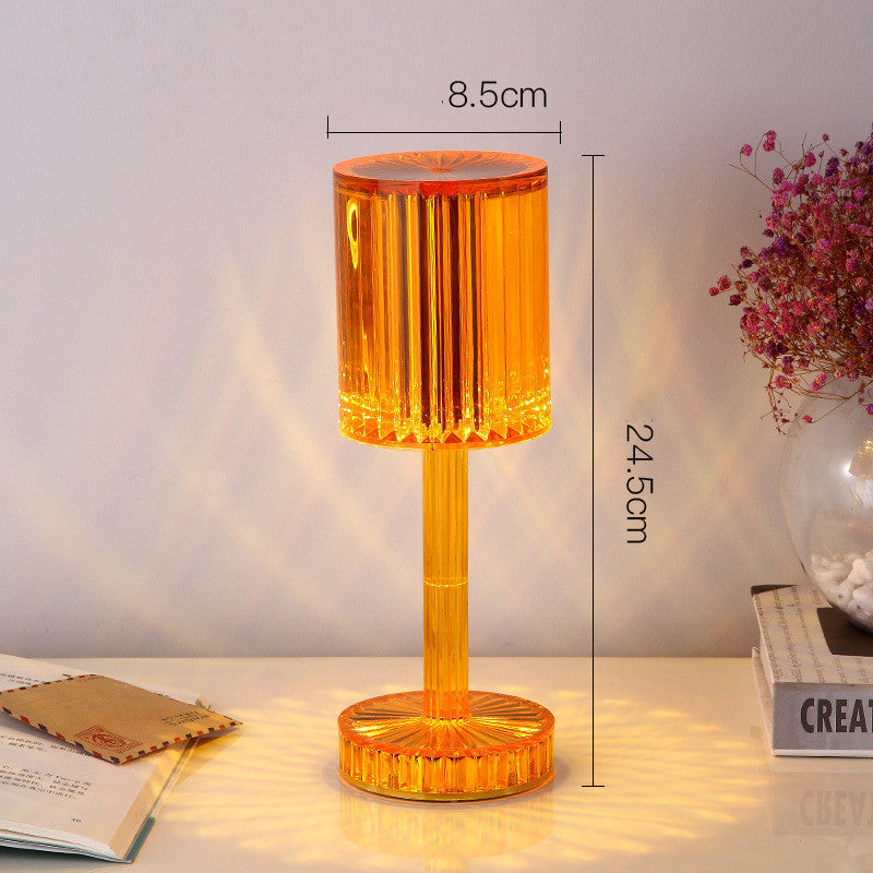 Crystal Diamond Table Lamp 3-Way Dimmable Touch Bedside Light