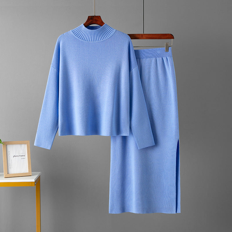 Women's Chic Two-Piece Cotton Sweater Set Long Sleeve Lounge Wear