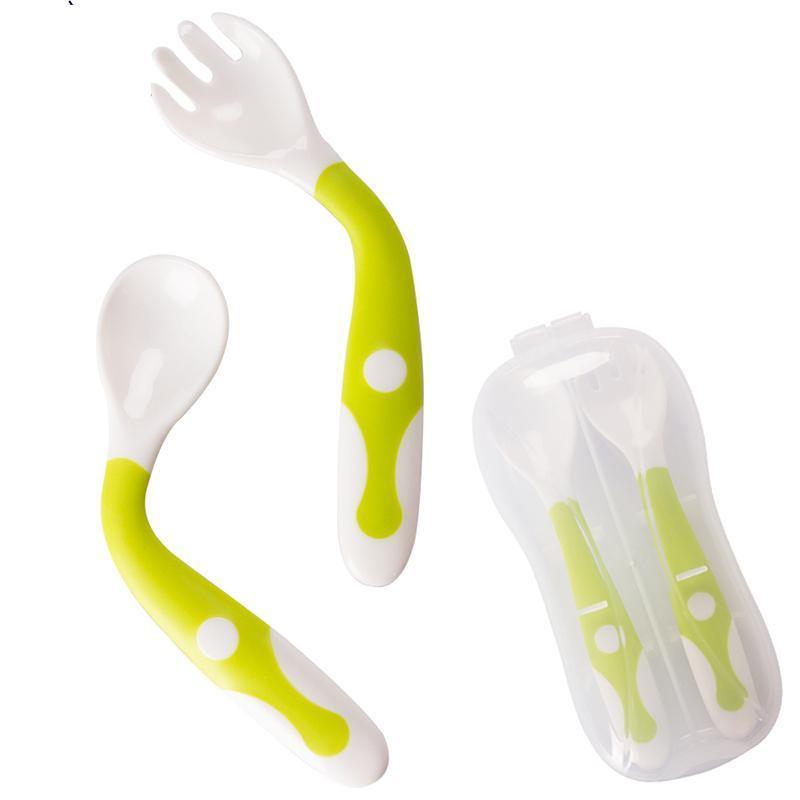Heat-Resistant Baby Spoon and Fork Set with Travel Case