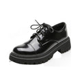 Women's Black Retro Platform Lace-Up Shoes Modern Chunky Oxfords - Image 6