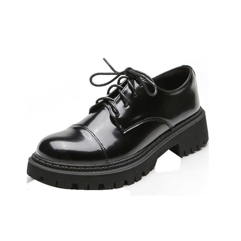 Women's Black Retro Platform Lace-Up Shoes Modern Chunky Oxfords - Image 6