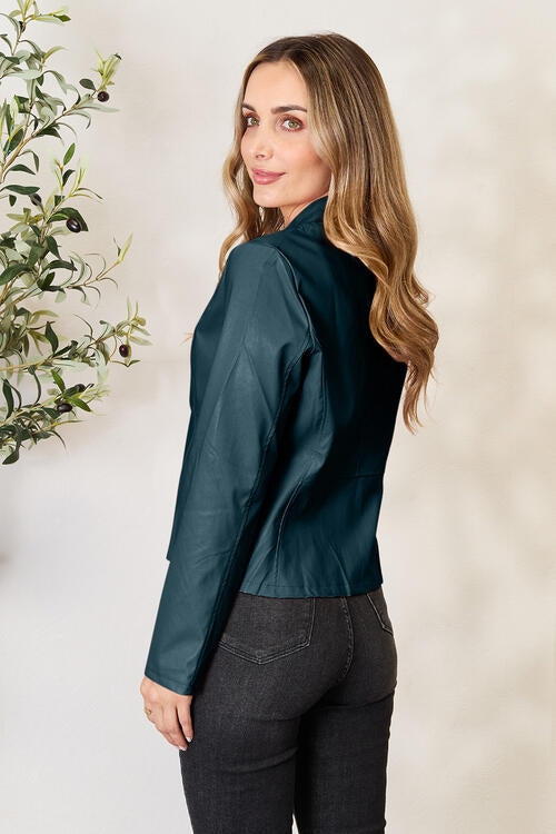 Classic Girls Zip-Up Jacket with Stand Collar for Everyday Wear