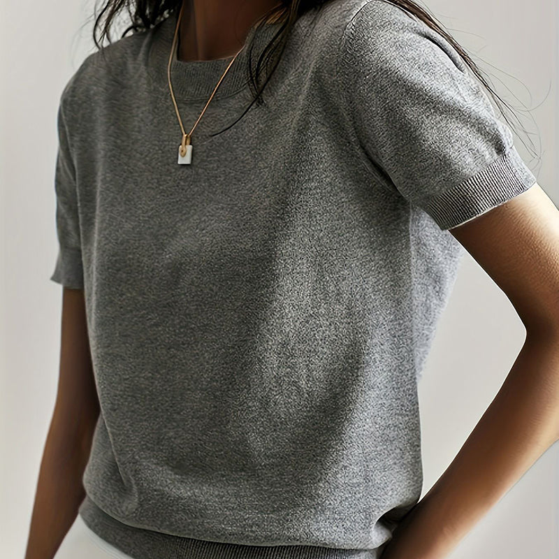 Women's Soft Stretch Minimalist T-Shirt Slim Fit Everyday Top - Image 9