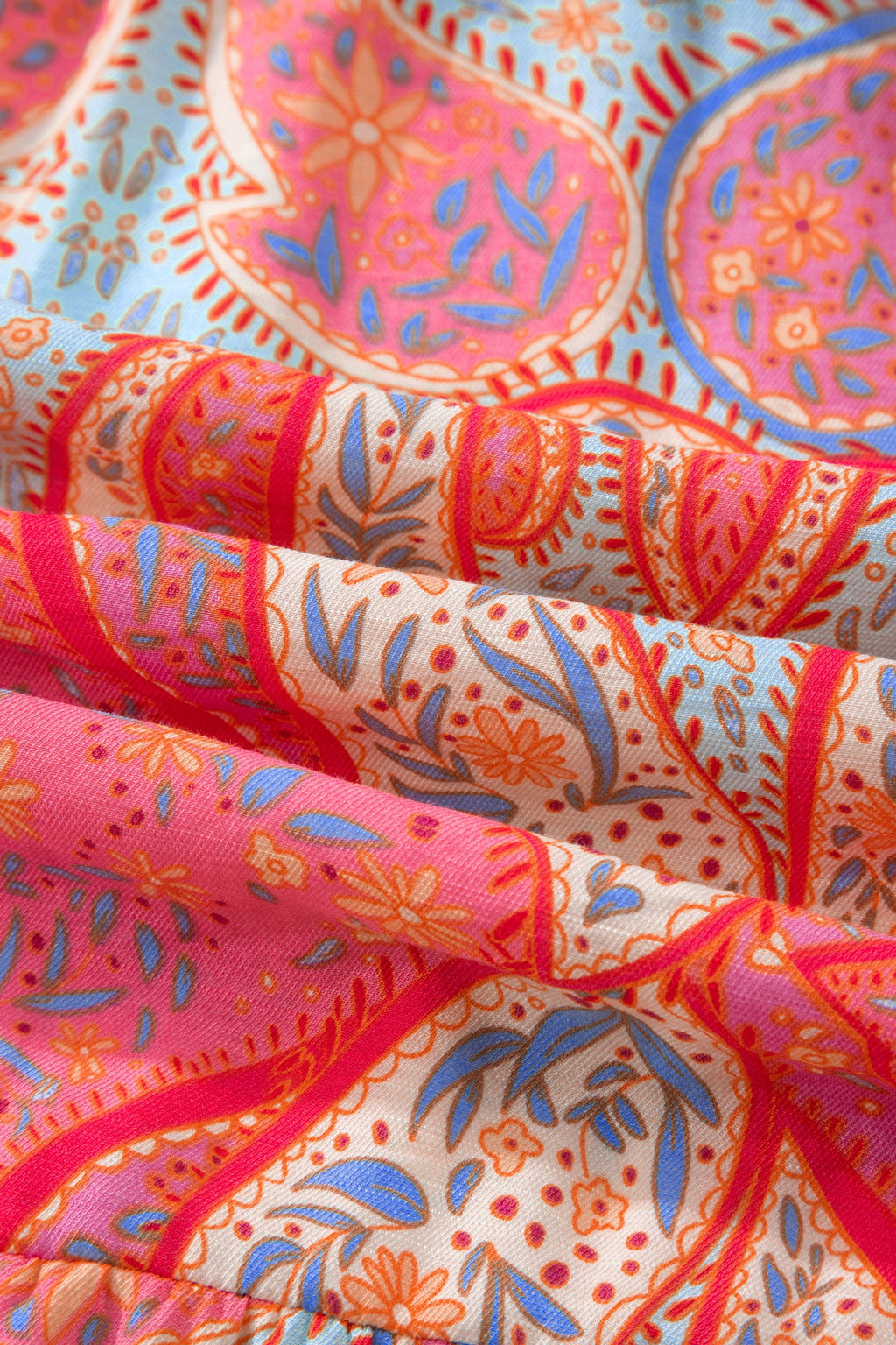 Boho Paisley V-Neck Maxi Dress with Flutter Sleeves