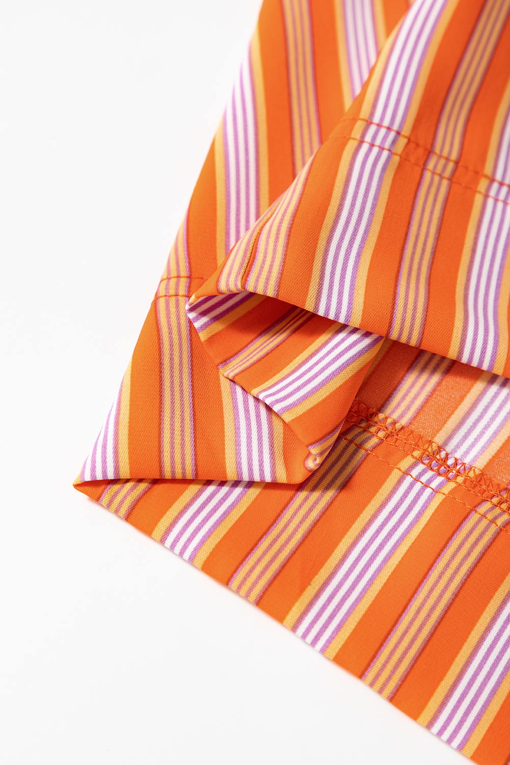 Orange Stripe Cropped Palazzo Pants with Pockets