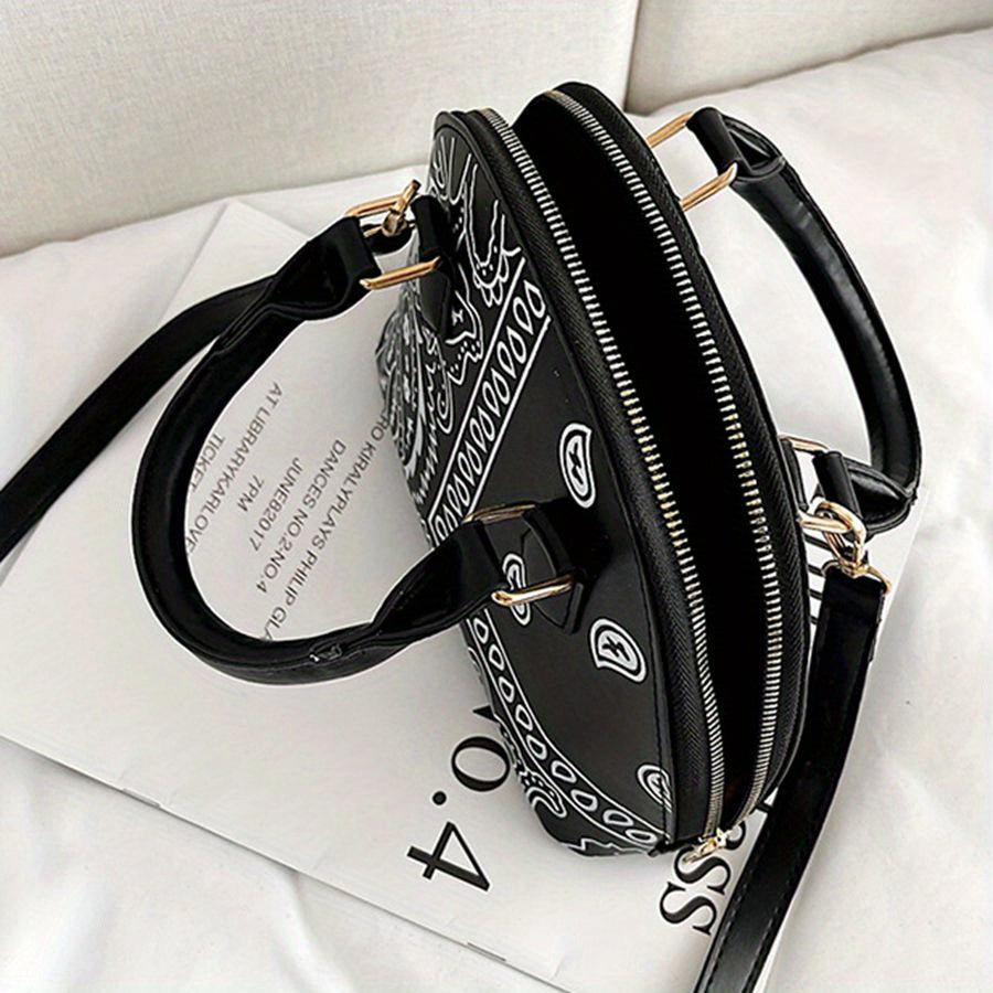 Chic Colorful Printed Mini Shell Crossbody Bag for Her