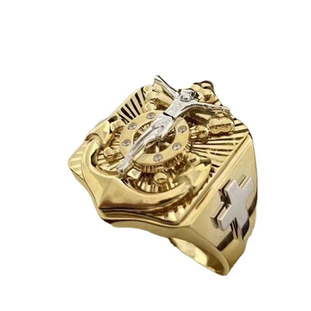 Sanjie Alloy Creative Fashion Ethnic Style Ring Personality Men's Artistic Retro Ring Jewelry Manufacturer