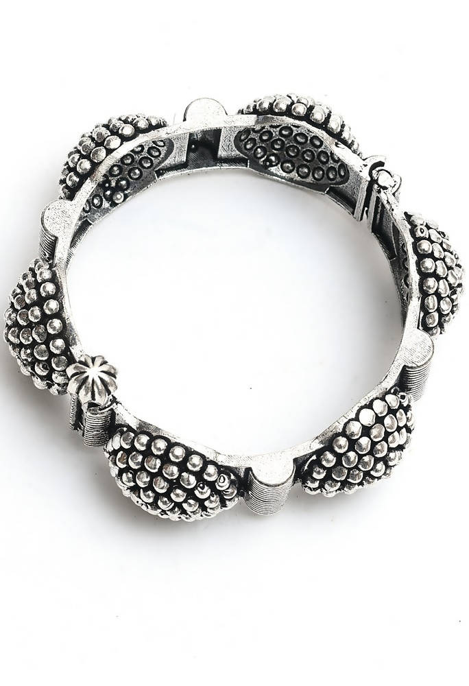 German Silver Oxidised Bangle Set for Traditional Ethnic Wear