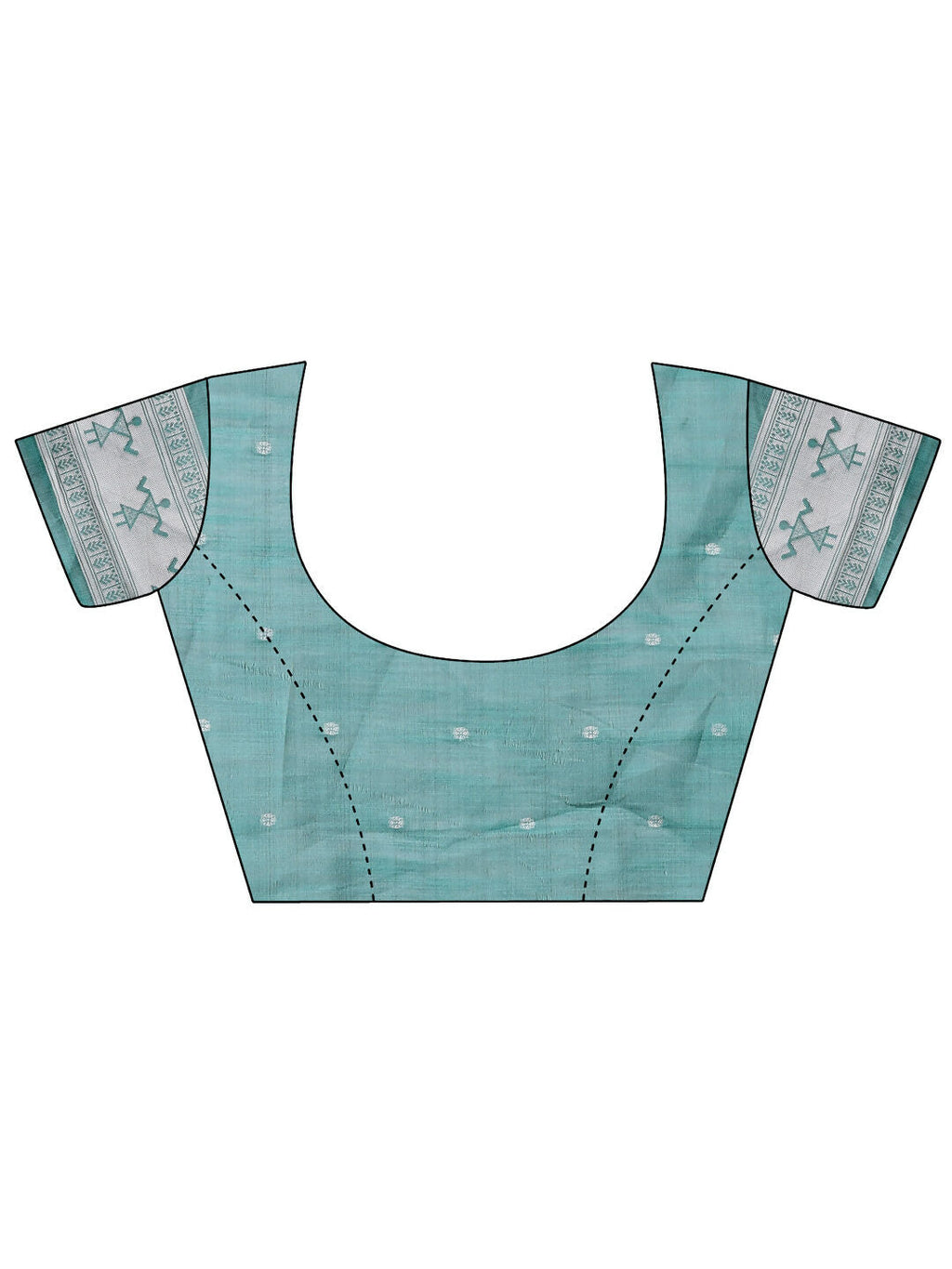 Varnika Sea Green Linen Cotton Saree with Matching Blouse Piece