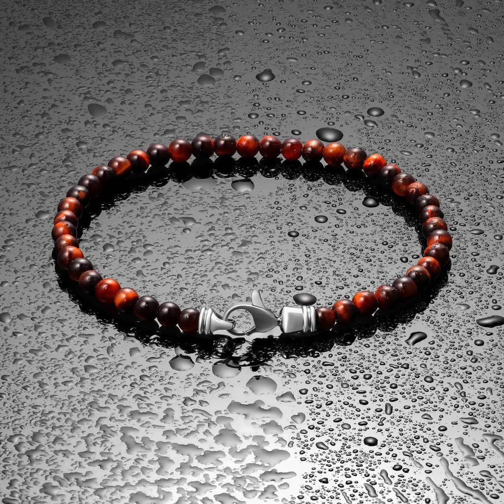 4MM Red Tiger’s Eye Spiritual Bead Bracelet for Daily Wear