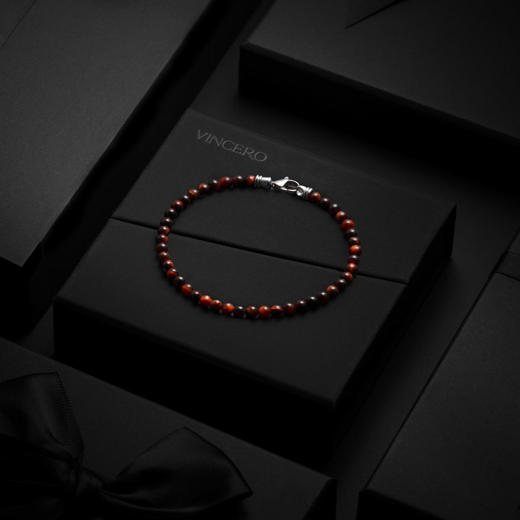 4MM Red Tiger’s Eye Spiritual Bead Bracelet for Daily Wear