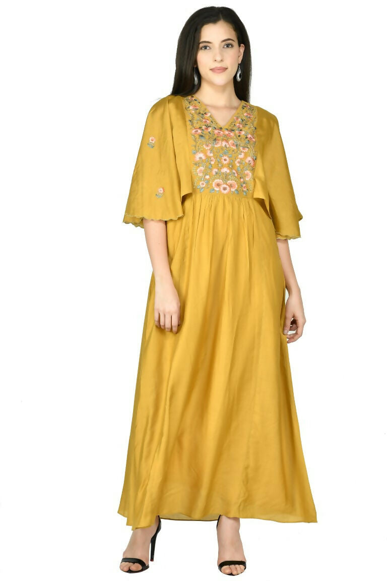 Mustard Chanderi Kurta - Lightweight Festive Ethnic Top