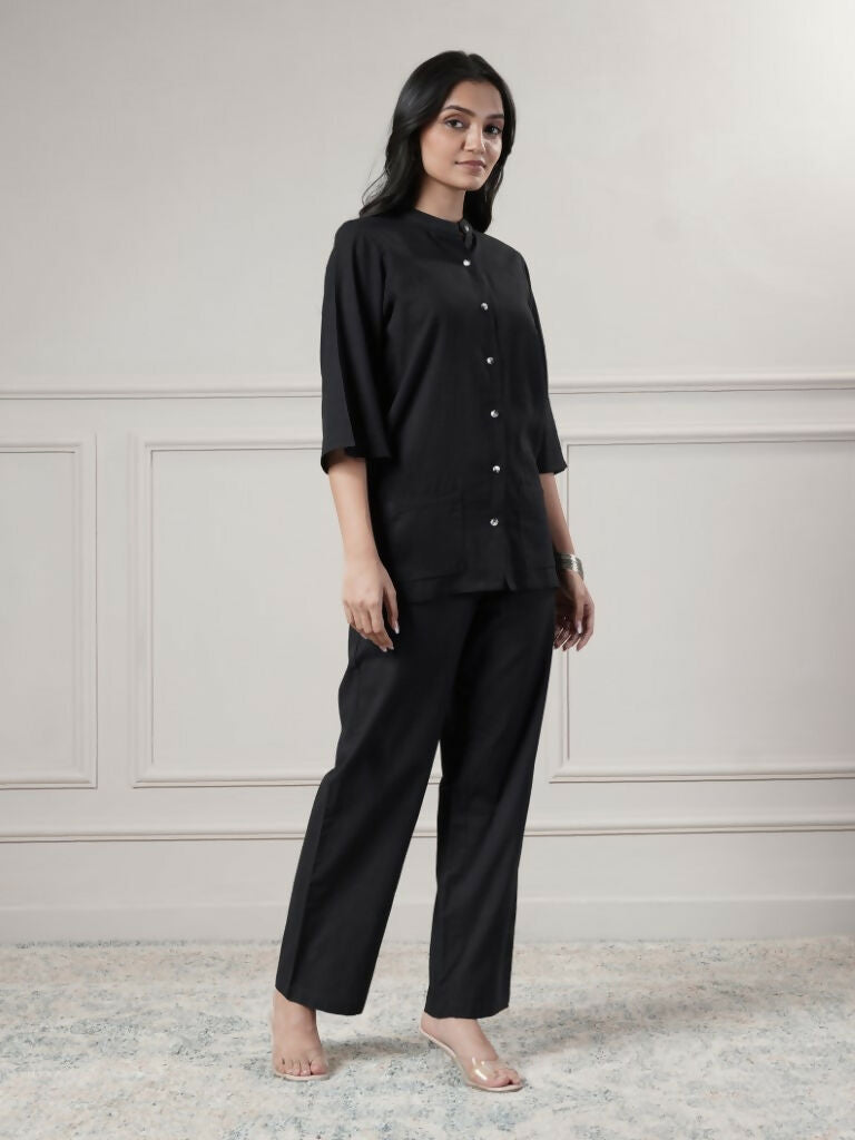 Joban Fashion Women's Black Top With Pant